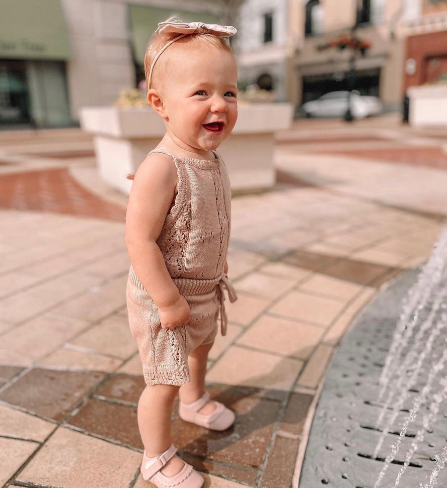 Leah | Knit Romper and Bloomers Set