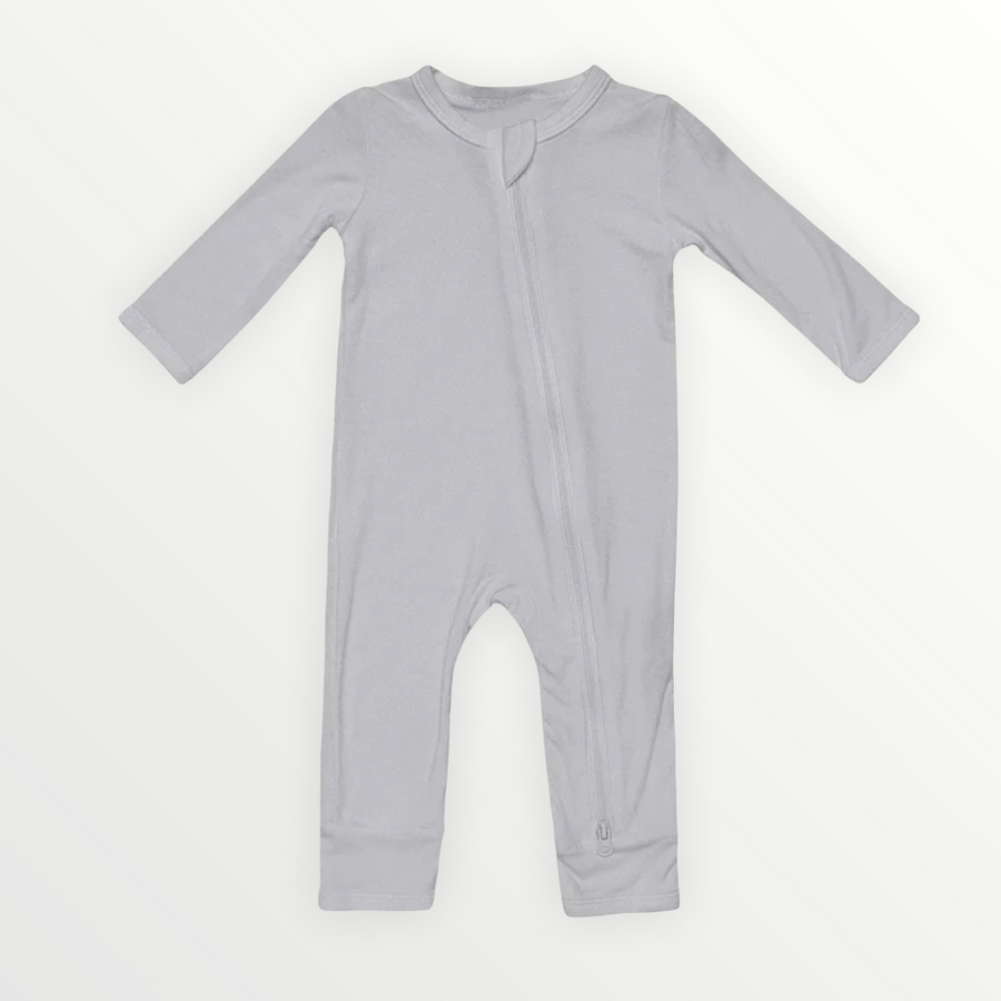 Baby Zippered Footed Jammies - Gray