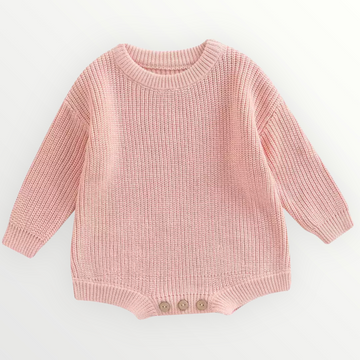 Willow Knit Sweater Romper - Pink